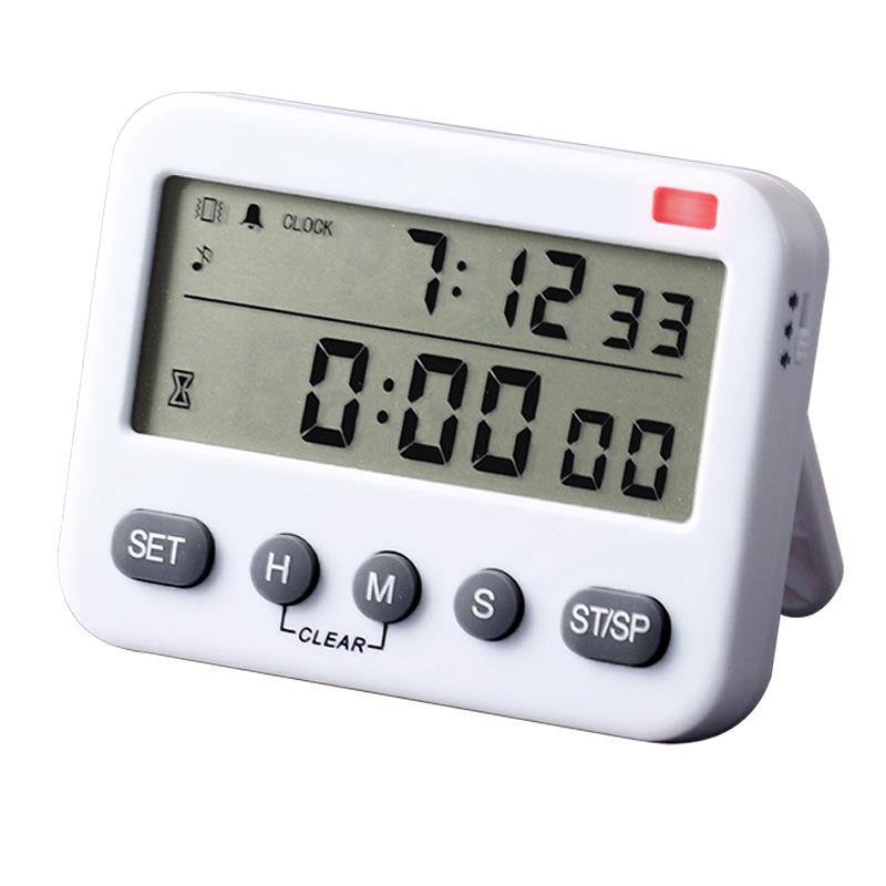 218 Timer reminder timer for students, silent vibration, dual-screen problem-solving clock, kitchen baking Item Picture