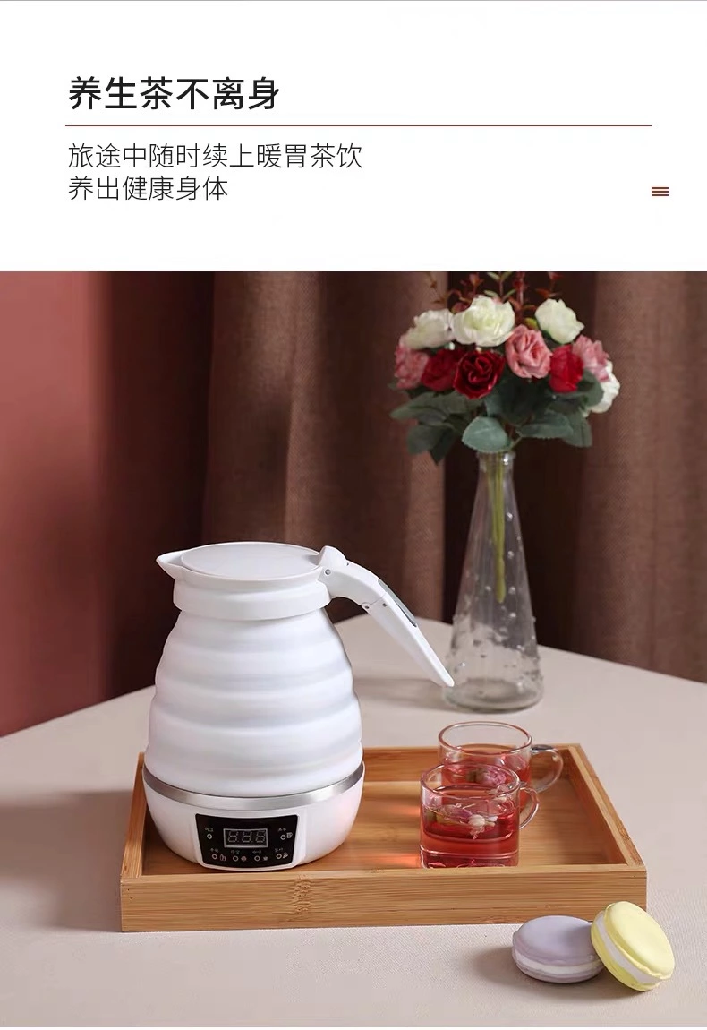 烧水壶旅行折叠式硅胶电热水壶可折叠恒温迷你保温电水壶详情图11