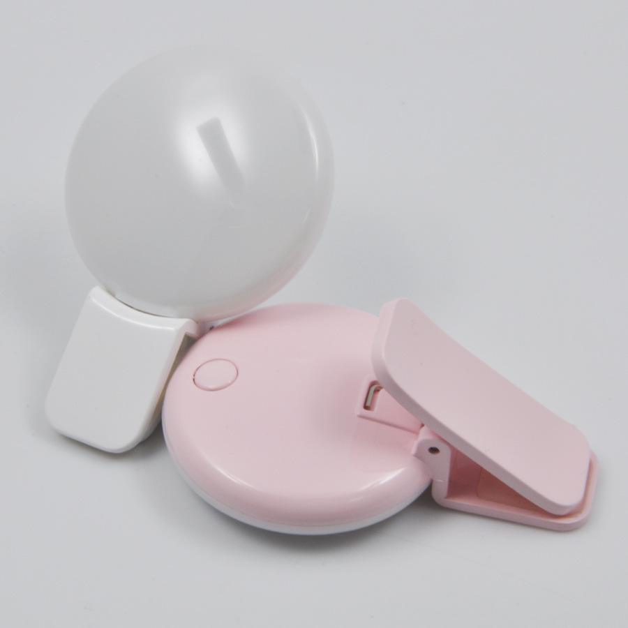 MiniQ手机夹子补光灯 美颜led手机补光灯 圆形直播