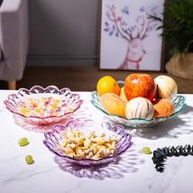透明水果盘塑料客厅欧式零食糖果盆干果盘碟大号现代简约创意家用 带九 8947