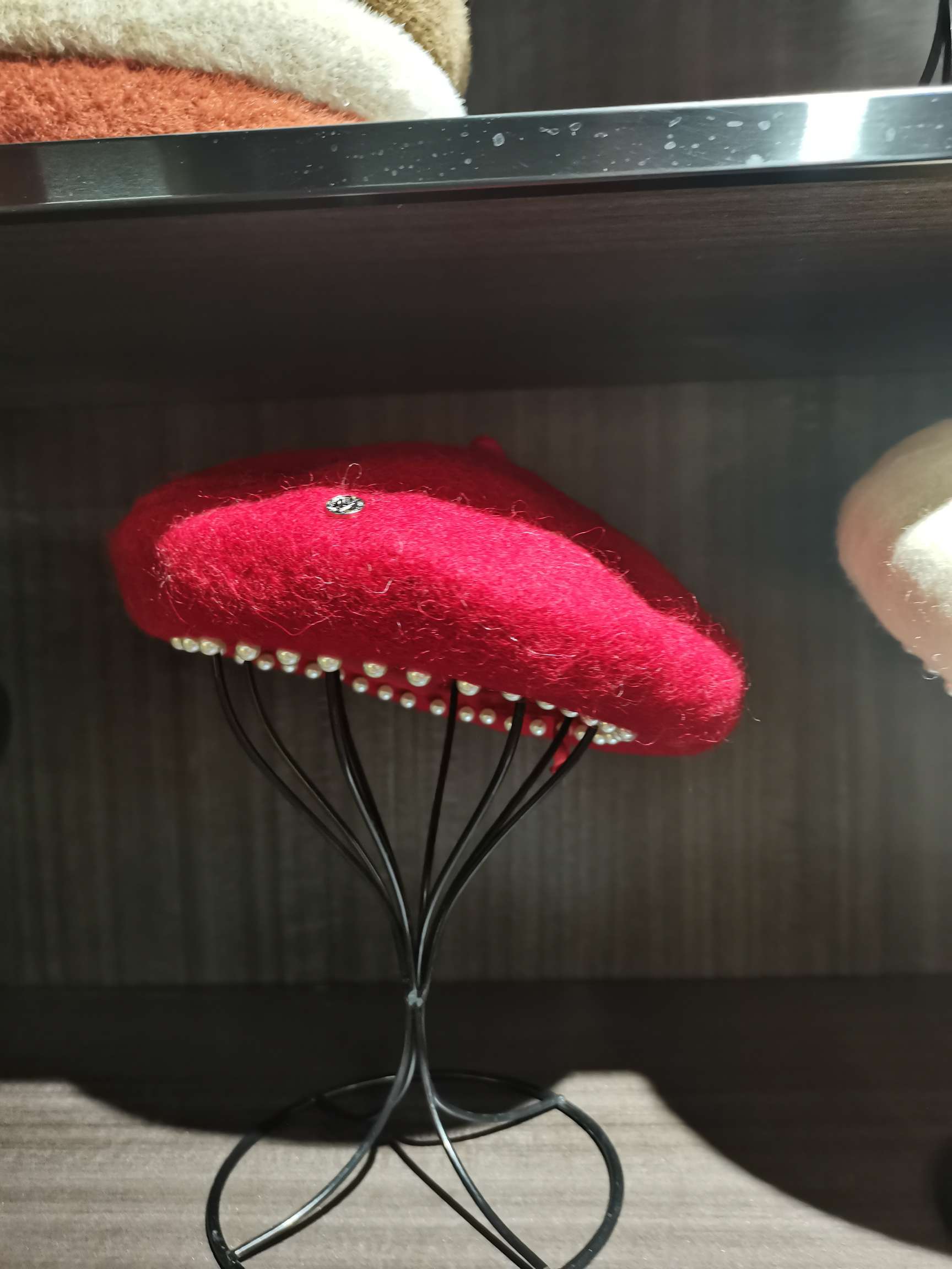 Wool Beret Woman Pearl Specification drawing