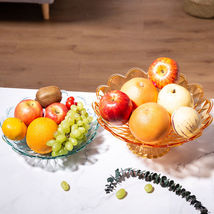 透明水果盘塑料客厅欧式零食糖果盆干果盘碟大号现代简约创意家用  带九 8948
