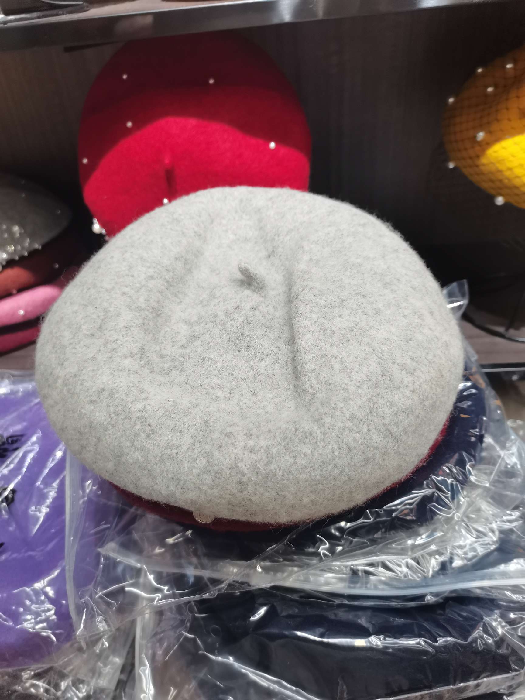 Wool Beret Woman Pearl undefined