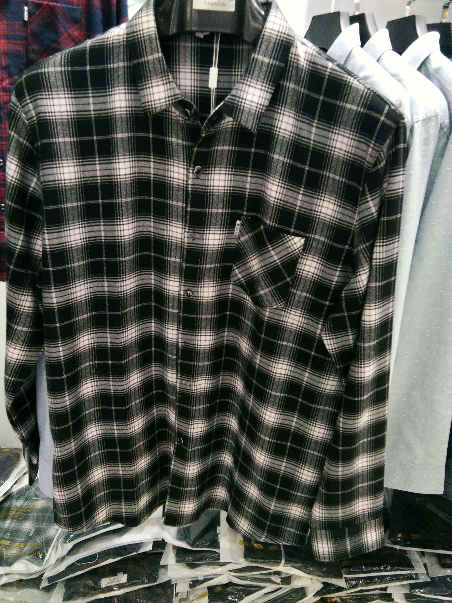 Casual plaid button-down shirt