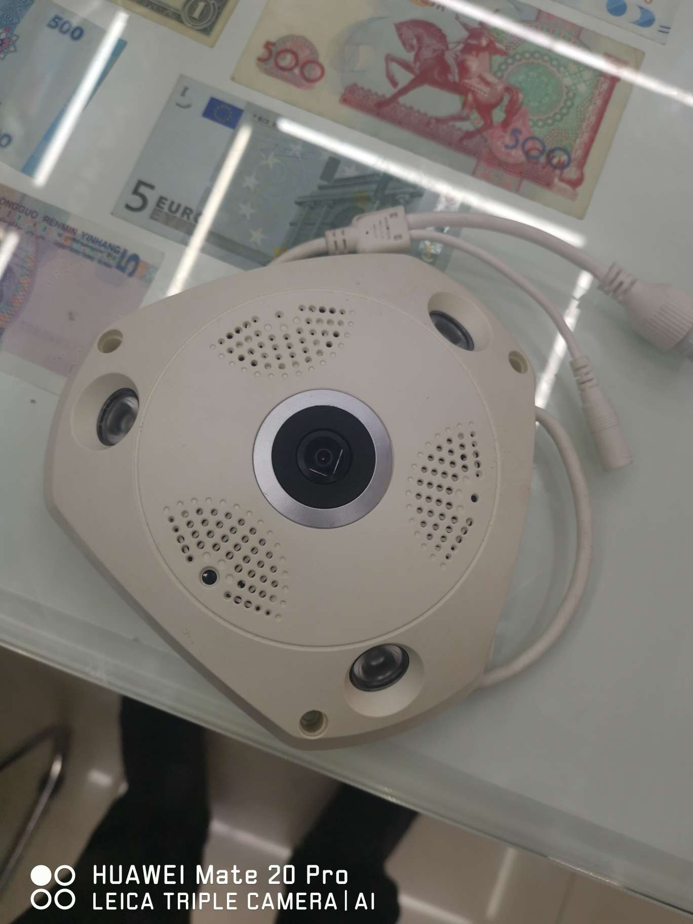 Panoramic triangular camera full figure