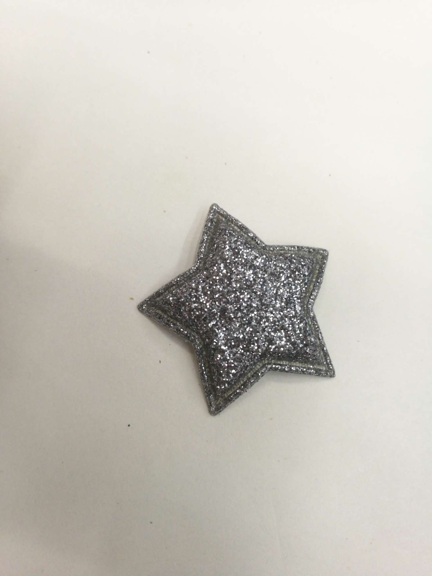 3厘米枪黑色亮粉皮立体带背胶五角星头饰箱包袜子鞋子围巾配件五角星详情图3