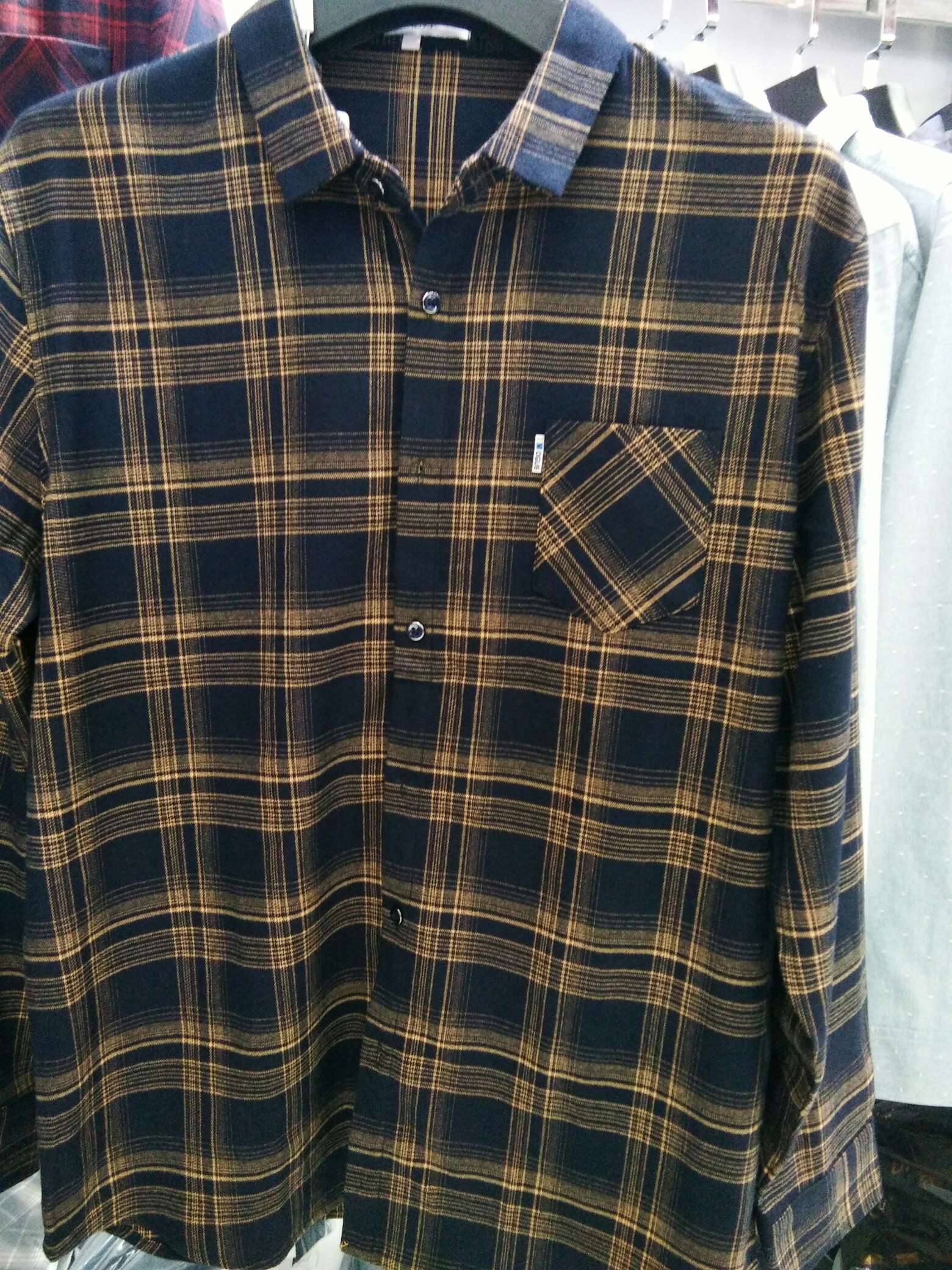 Casual plaid thickened shirt 3