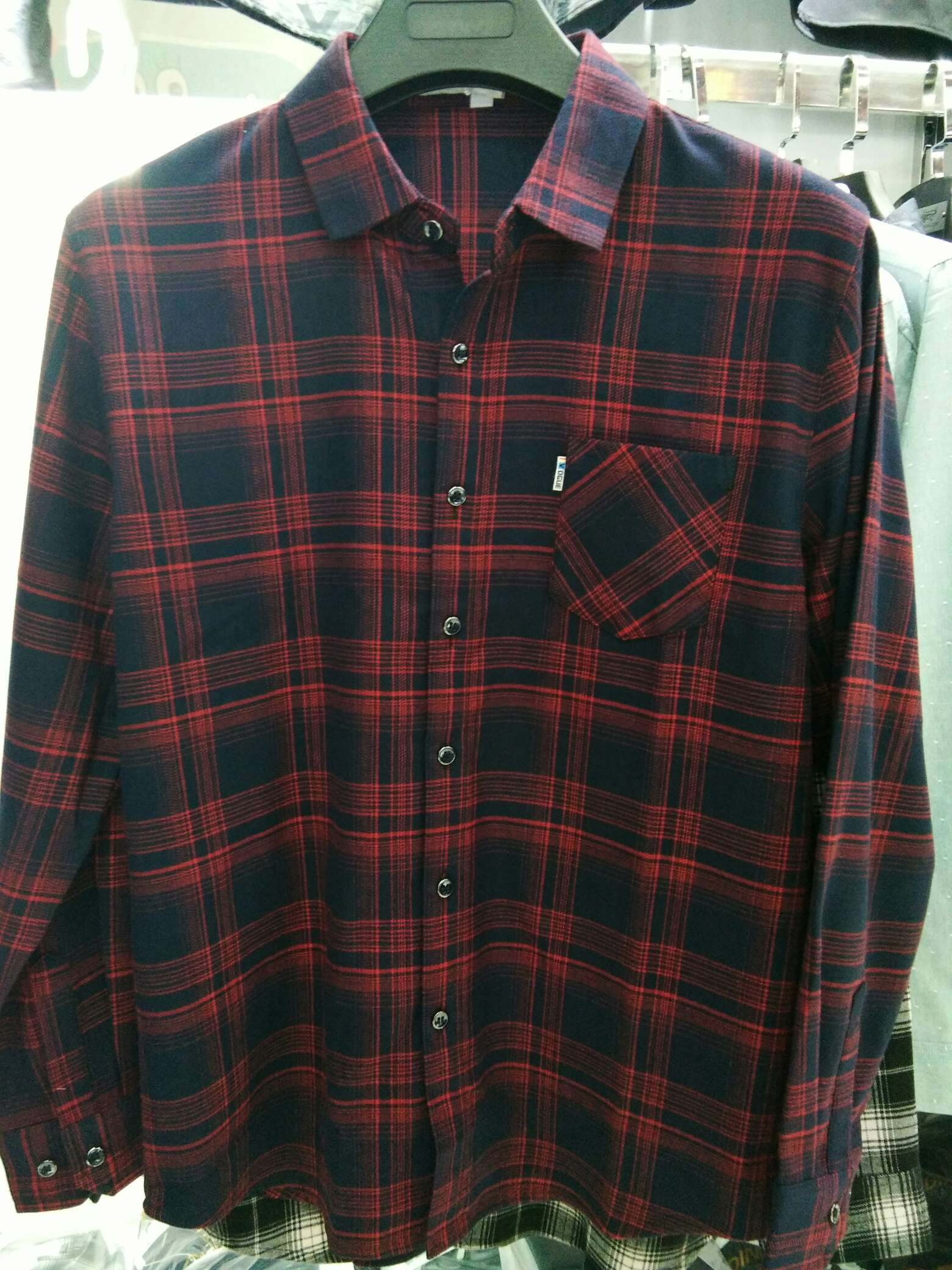 Casual plaid thickened shirt 1