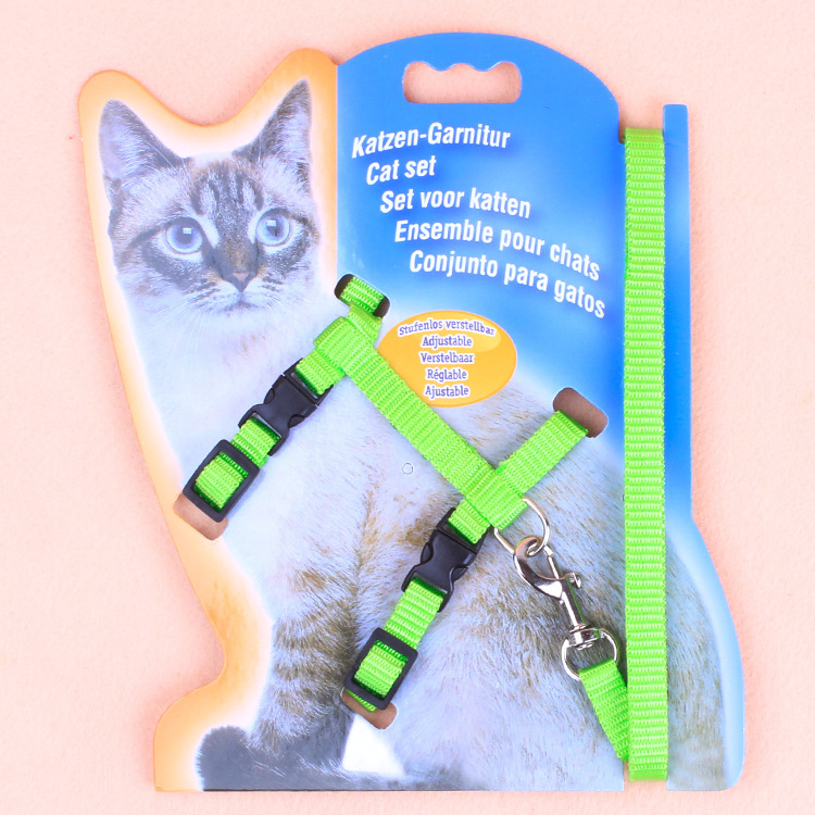 宠物猫线束和皮带，用于小猫可调式宠物牵引线束猫项圈细节图
