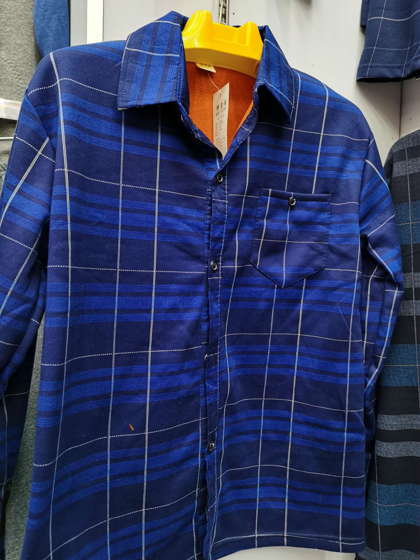 Men's thickened fleece shirt, loose-fitting half-sleeved top, pure cotton trendy men's T-shirt