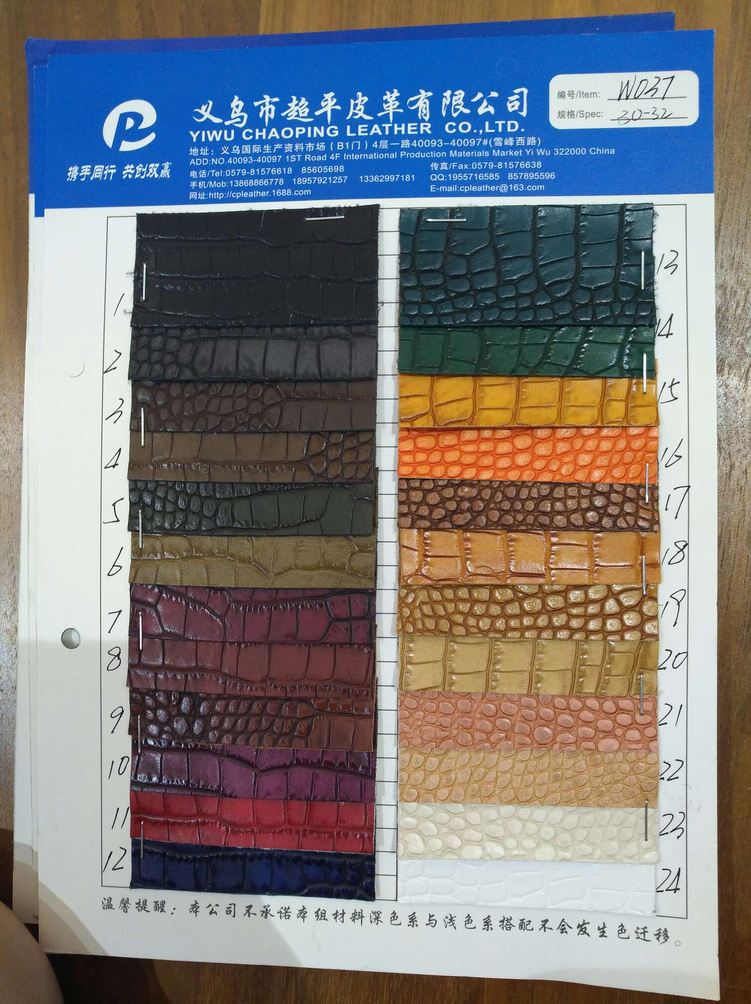 W032/W037/W038 crocodile-patterned leather fabric factory direct sales bestsellers undefined