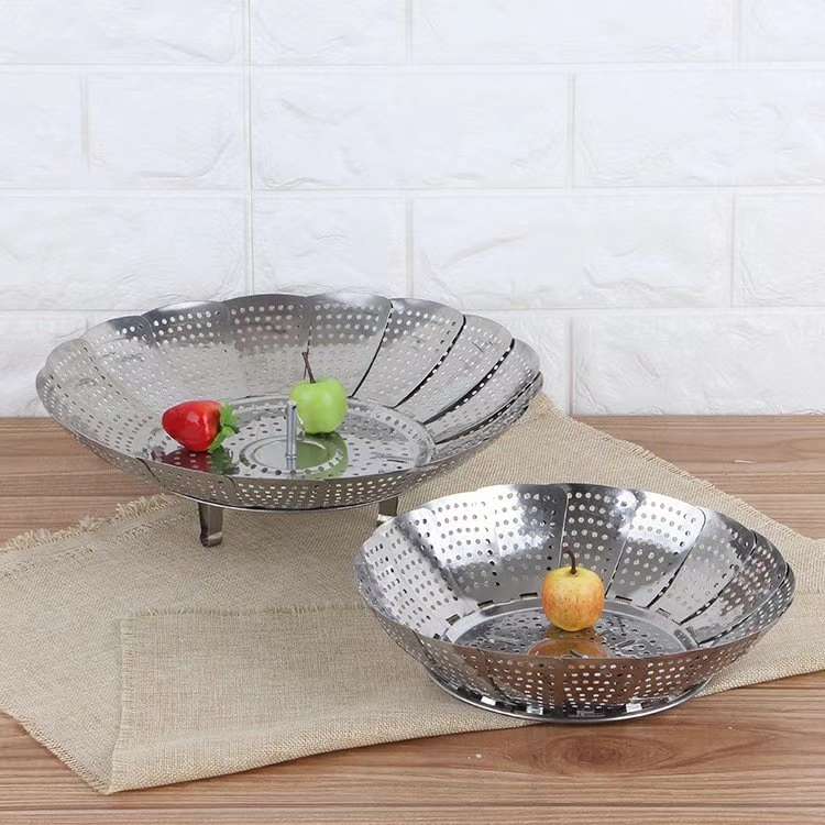 Stainless steel shrinkable steamer tray, steaming rack thumbnail