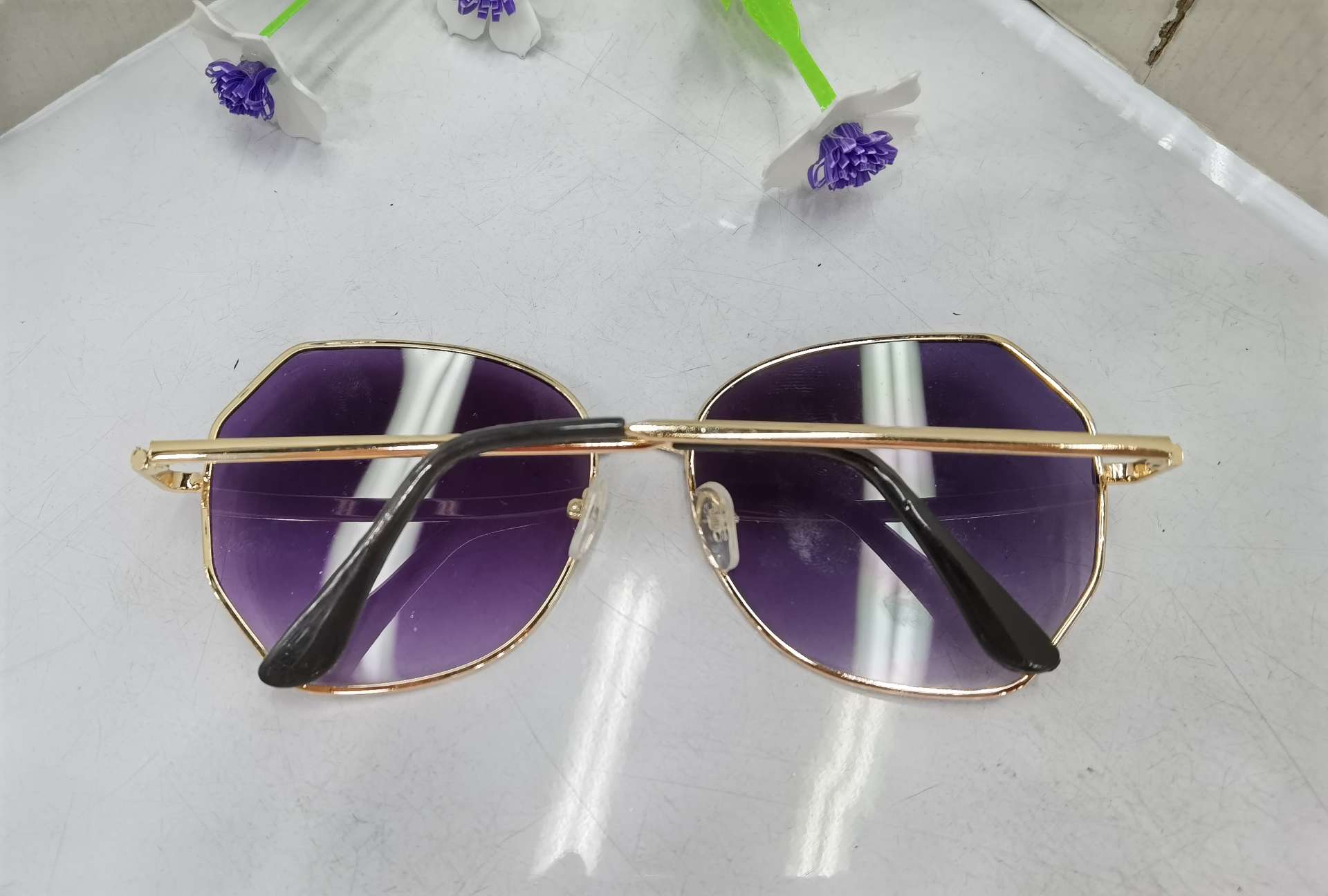 FP1002 2020 in-stock sunglasses, Korean-style popular sunshade glasses, fashionable large-frame same type UV protection sunglasses, polygonal sunglasses, trendy retro fashion sunglasses, radiation-proof glasses Item Picture