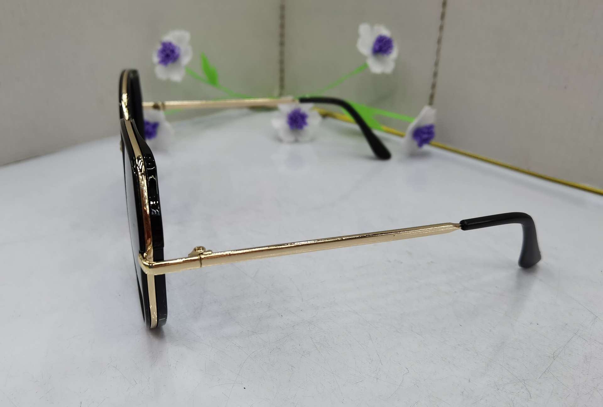 FP1183 2020 in-stock sunglasses, Korean-style popular sunshade glasses, fashionable large-frame same type UV protection sunglasses, polygonal sunglasses, trendy retro fashion sunglasses, radiation-proof glasses detail image 5