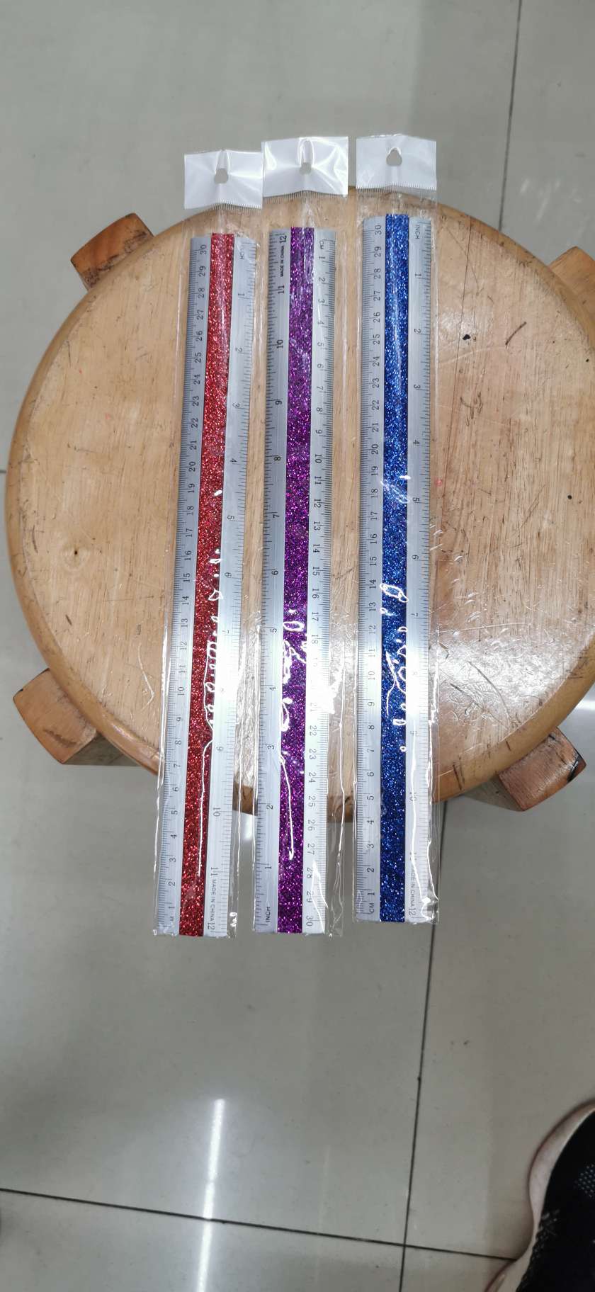 30cm贴皮铝尺 直尺 尺子 办公文具