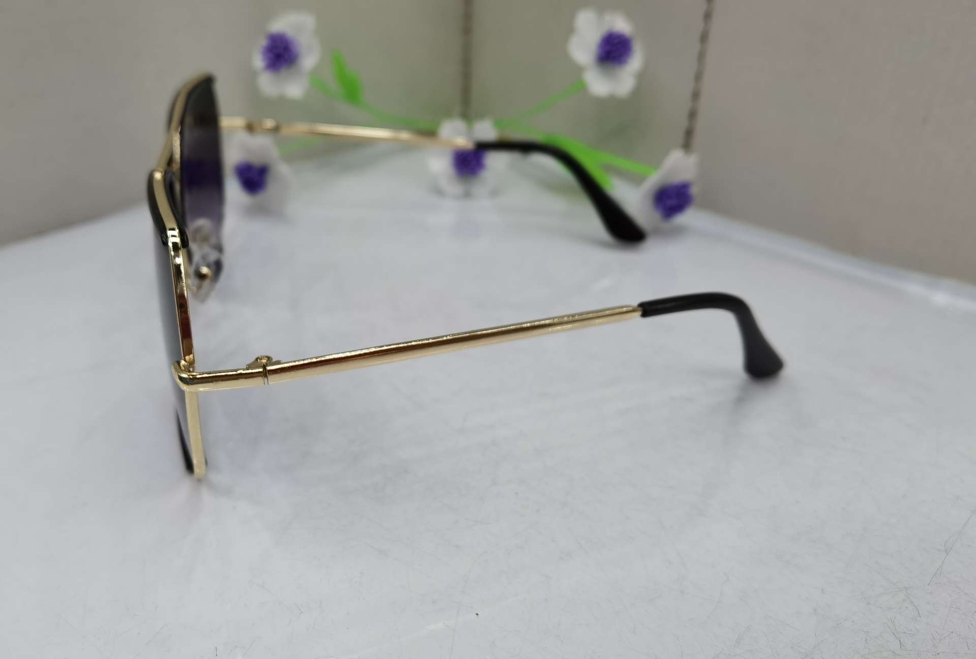 FP1041 color plate style 2020 in-stock sunglasses, Korean version internet-famous sunshade glasses, fashionable large-frame same style UV protection sunglasses, polygonal sunglasses, trendy retro fashion sunglasses, radiation-proof glasses Specification image