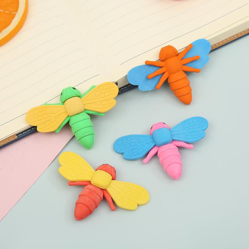 立体卡通蜻蜓橡皮擦学生儿童玩具橡皮擦可当赠品办公卡通学习橡皮擦批发厂家直销