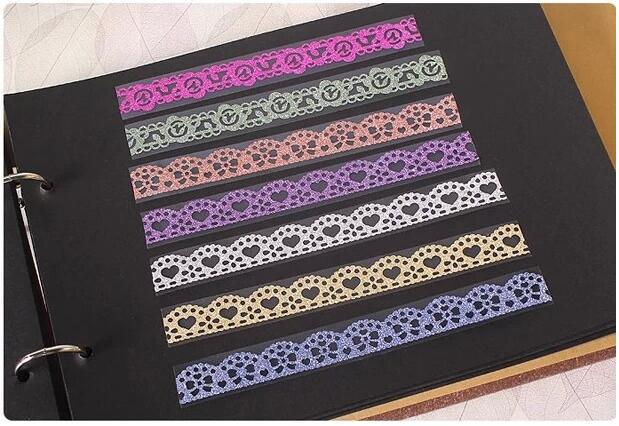 金葱粉蕾丝闪光胶带蕾丝胶带镂空胶带手帐胶带详情图7