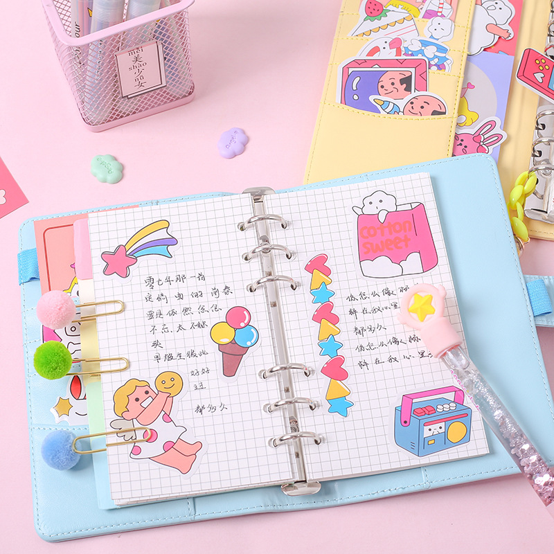A girl's heart planner, a popular set of diaries, a Korean note-taking plan book, a stationery set, and a loose-leaf notebook undefined