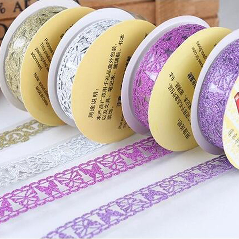 金葱粉蕾丝闪光胶带蕾丝胶带镂空胶带手帐胶带详情图17