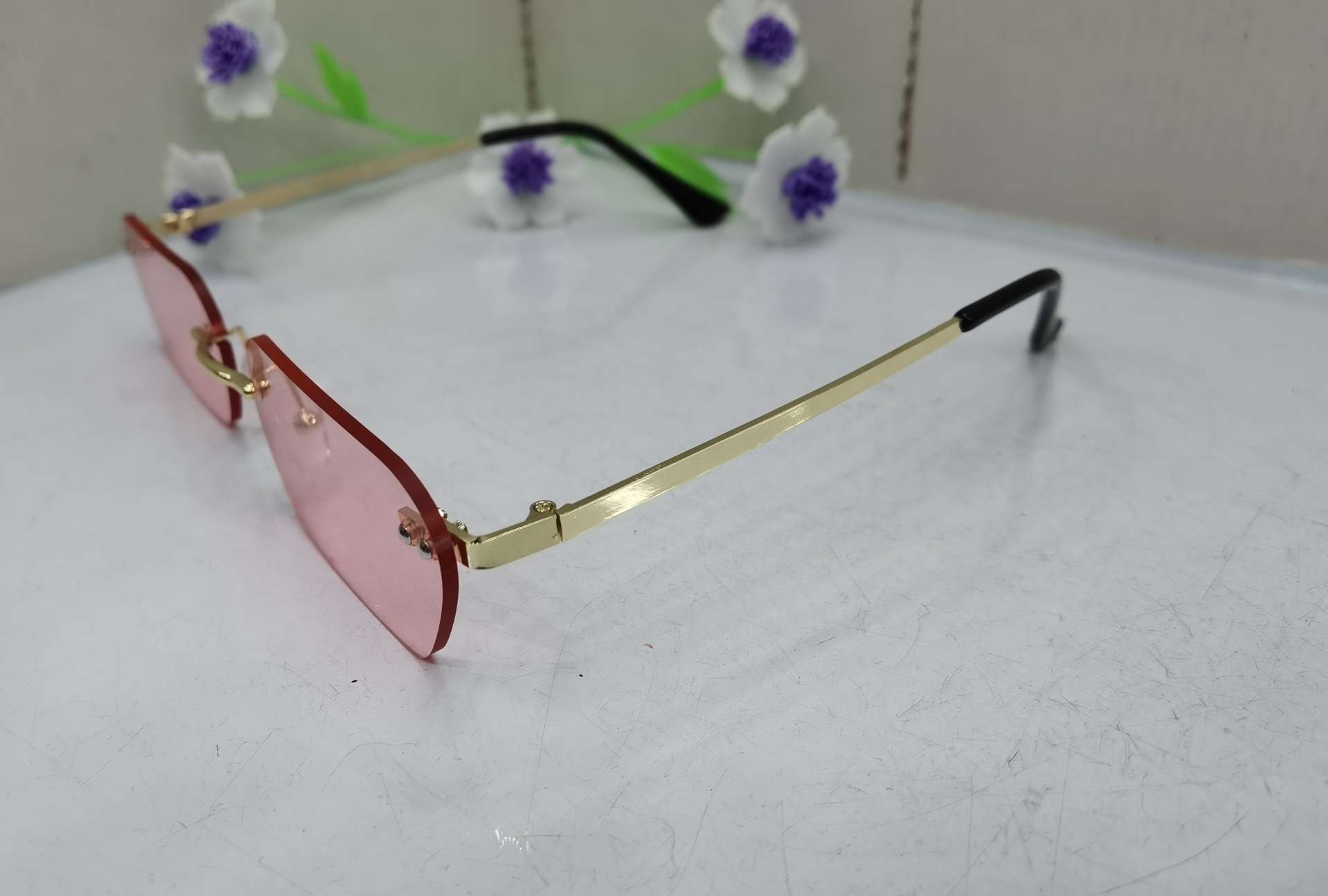 FP9090 2020 in-stock cool street style quirky sunglasses, Korean-style internet-famous sunshade glasses, fashionable UV protection sunglasses, polygonal sunglasses, trendy retro fashion sunglasses, radiation-proof glasses detail image 5