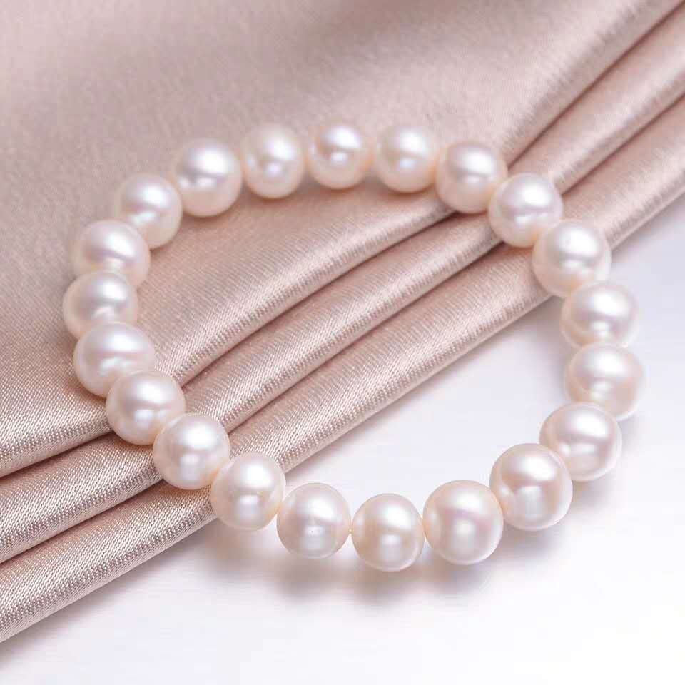 正品天然珍珠手链白色7-8mm近圆强光无暇淡水珍珠送妈妈女友礼物饰品详情图5