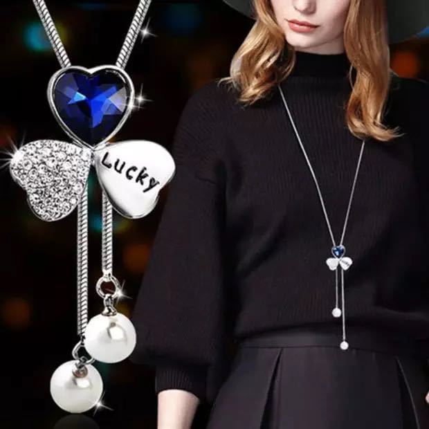 韩版秋冬水晶毛衣链女款时尚百搭长款流苏项链气质挂件服装配饰品详情图4