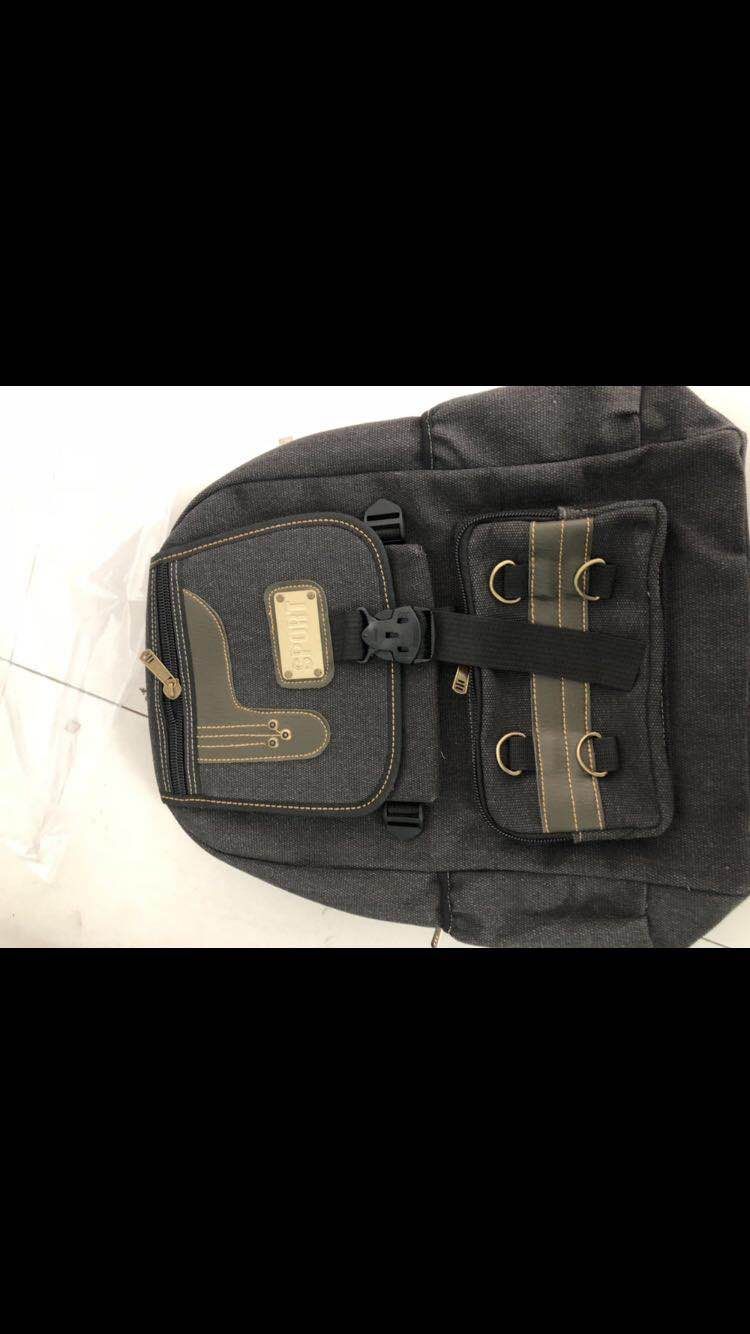 2020新款男士帆布双肩包旅行包