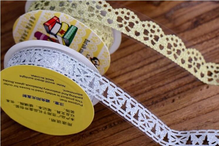 金葱粉蕾丝闪光胶带蕾丝胶带镂空胶带手帐胶带细节图