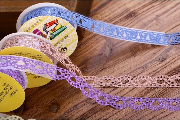 金葱粉蕾丝闪光胶带蕾丝胶带镂空胶带手帐胶带详情图6