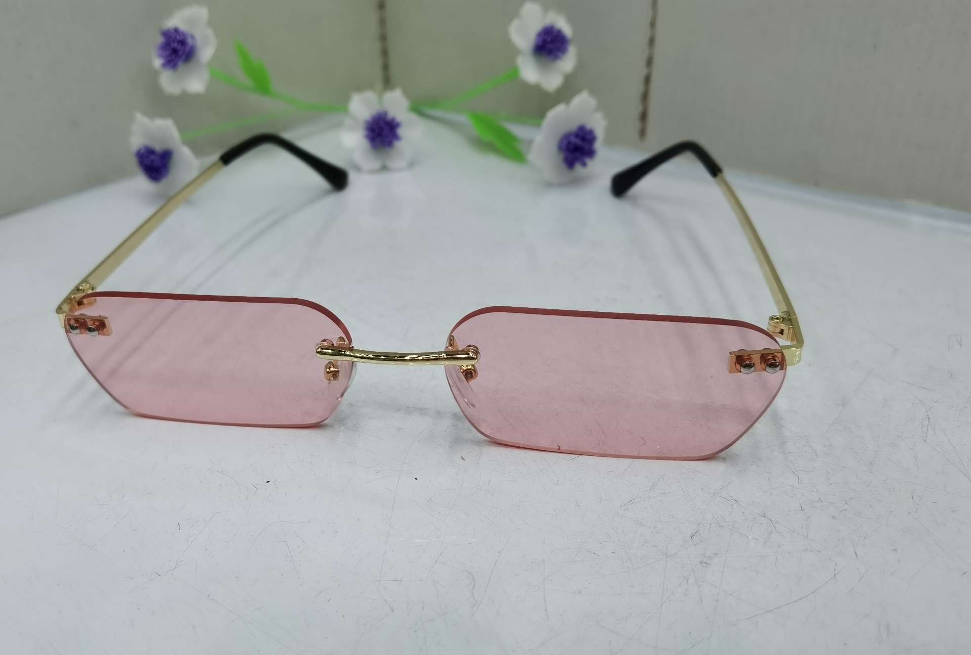 FP9090 2020 in-stock cool street style quirky sunglasses, Korean-style internet-famous sunshade glasses, fashionable UV protection sunglasses, polygonal sunglasses, trendy retro fashion sunglasses, radiation-proof glasses detail image 3