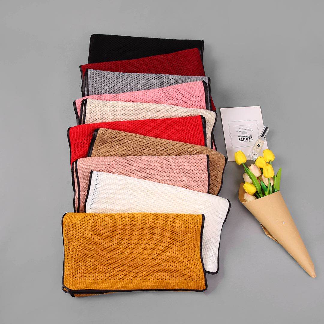 Pañuelo de punto de moda para mujeres hilo de lana de color sólido hilo de punto para mujeres invierno pequeño fresco versión coreana estudiante multimoda details Picture