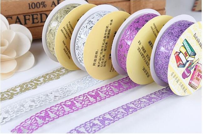 金葱粉蕾丝闪光胶带蕾丝胶带镂空胶带手帐胶带详情图9