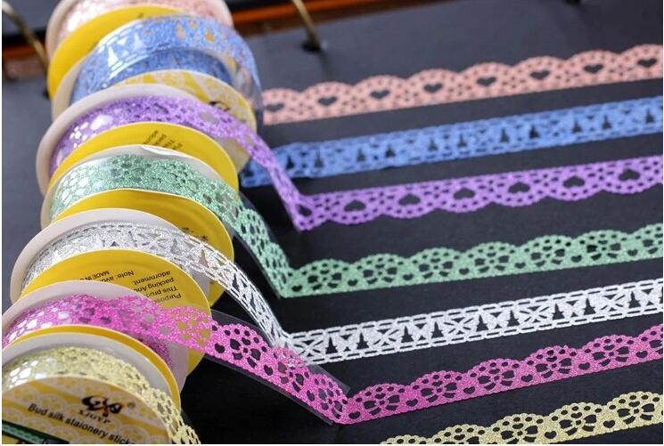 金葱粉蕾丝闪光胶带蕾丝胶带镂空胶带手帐胶带详情图7