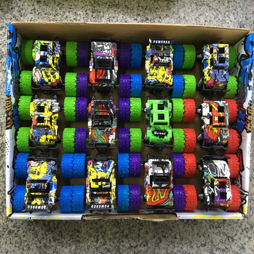 抖音新款儿童四驱惯性越野大脚车仿真特真特技摇摆汽车耐摔玩具模型