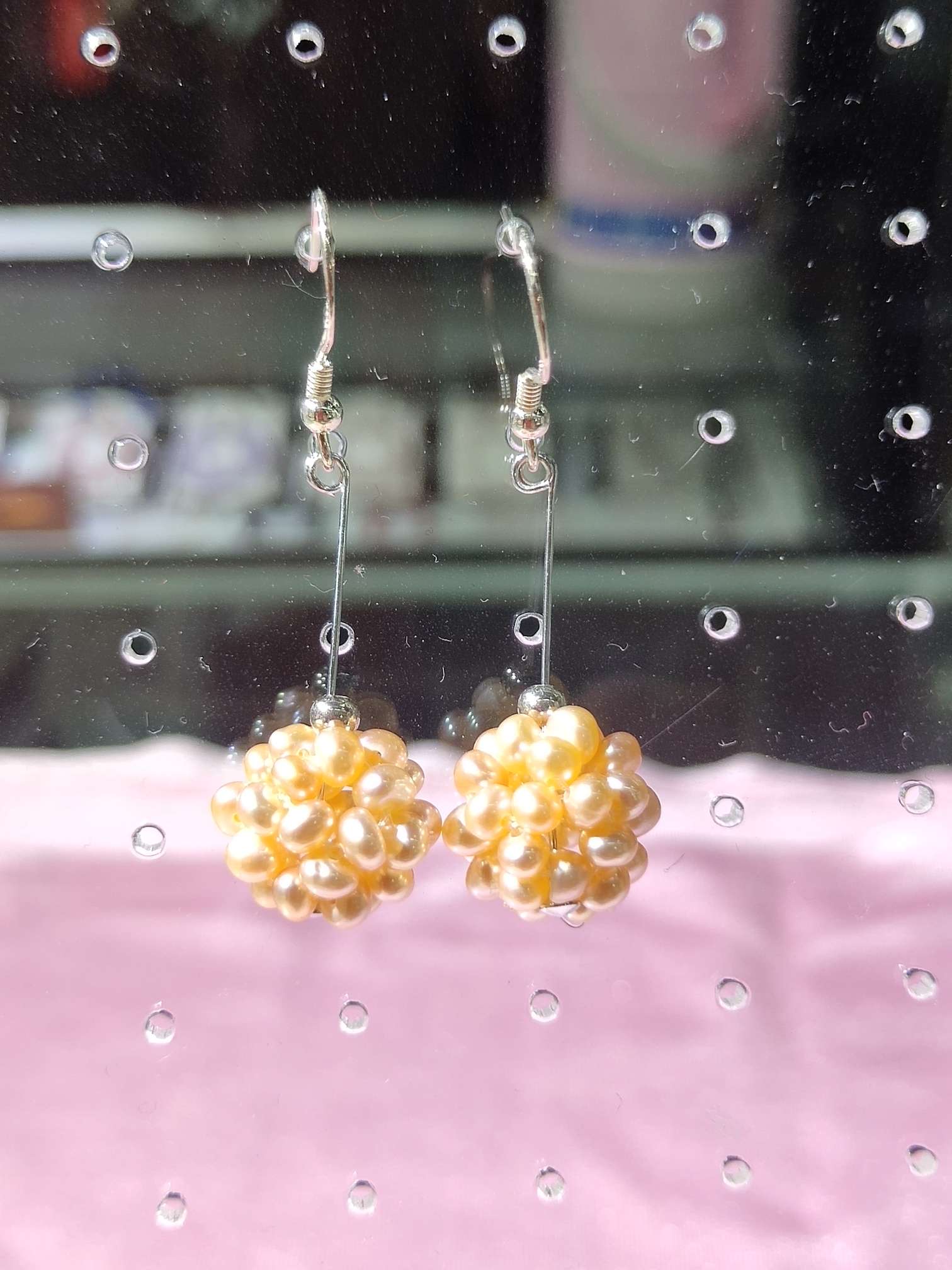 竹韵珠宝纯银珍珠耳钩新款上市简约时尚三个颜色详情图8