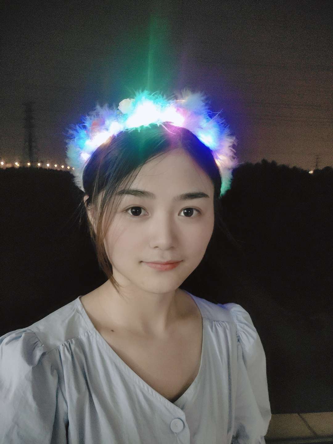 高亮发光羽毛花环儿童成人金丝羽毛发箍节日派对夜光闪光头饰热卖详情图2