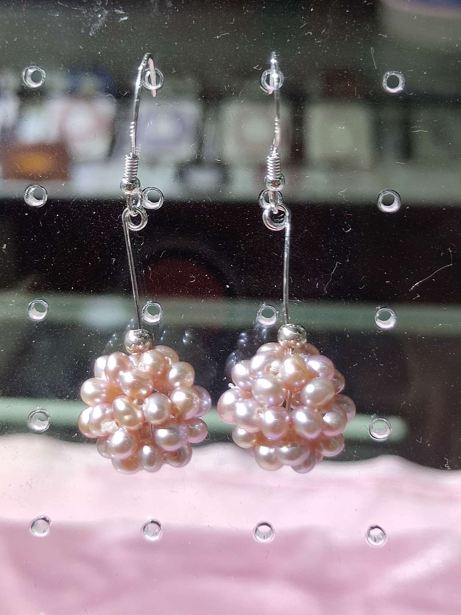 竹韵珠宝纯银珍珠耳钩新款上市简约时尚三个颜色详情图5