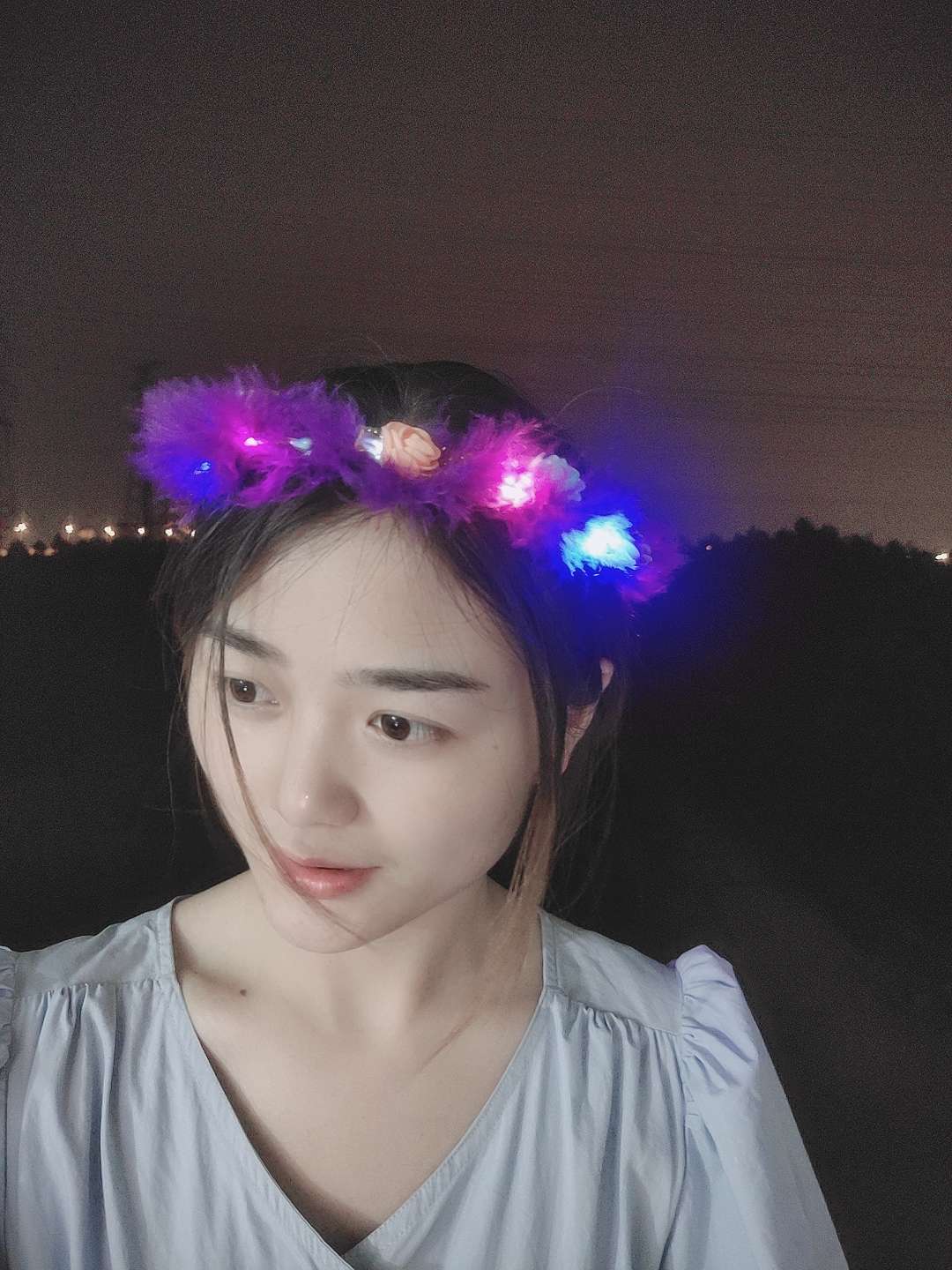 高亮发光羽毛花环儿童成人金丝羽毛发箍节日派对夜光闪光头饰热卖详情图4