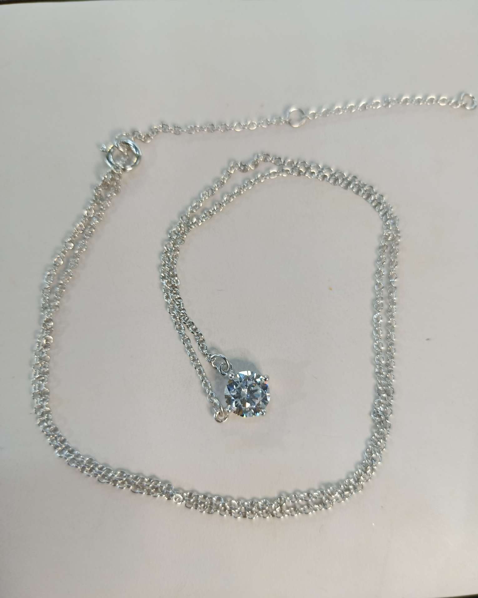 创意银项链白底实物图