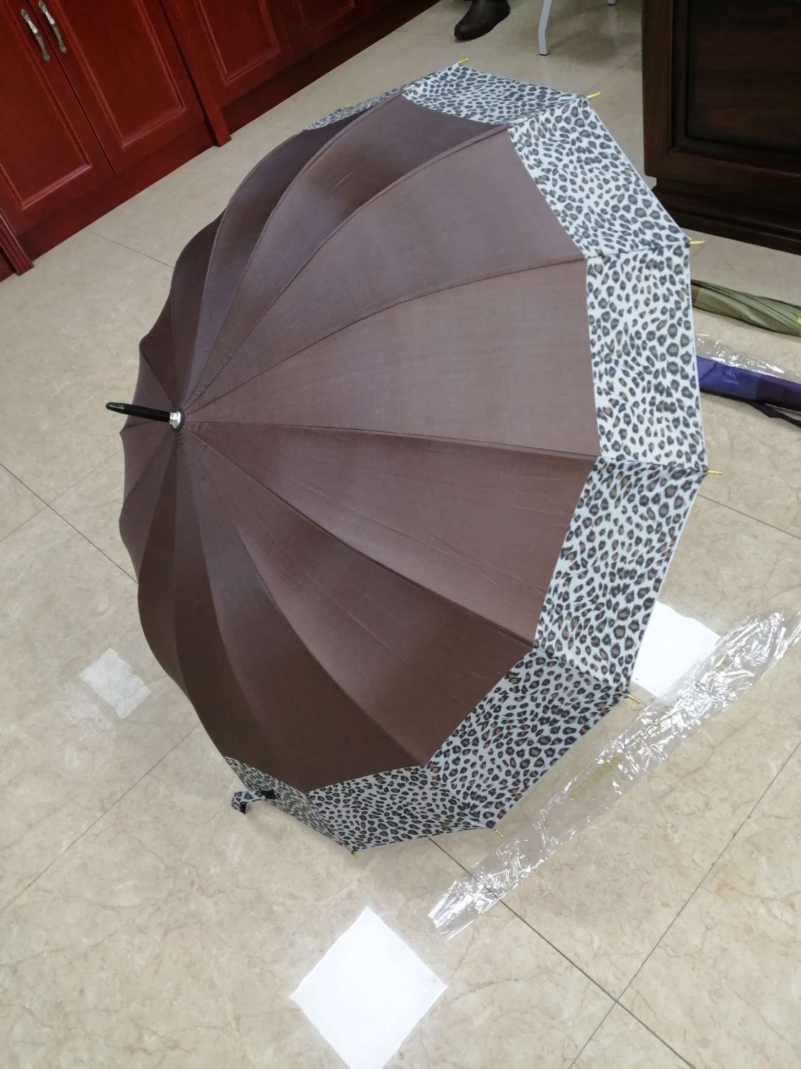 银胶豹纹印花伞