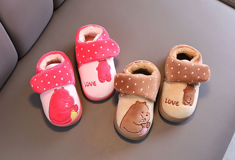 儿童棉拖鞋包跟男童室内秋冬季婴儿家居防滑女宝宝1-5岁2中小棉鞋详情图11