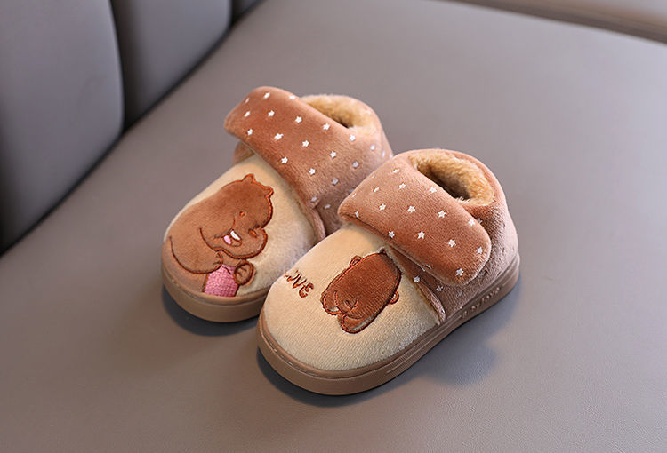 儿童棉拖鞋包跟男童室内秋冬季婴儿家居防滑女宝宝1-5岁2中小棉鞋详情图8
