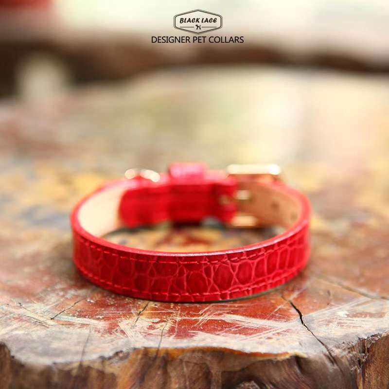 【鳄鱼纹简约款牛皮项圈】详情图6