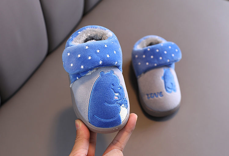 儿童棉拖鞋包跟男童室内秋冬季婴儿家居防滑女宝宝1-5岁2中小棉鞋详情图3