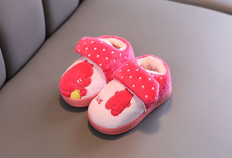 儿童棉拖鞋包跟男童室内秋冬季婴儿家居防滑女宝宝1-5岁2中小棉鞋详情图6