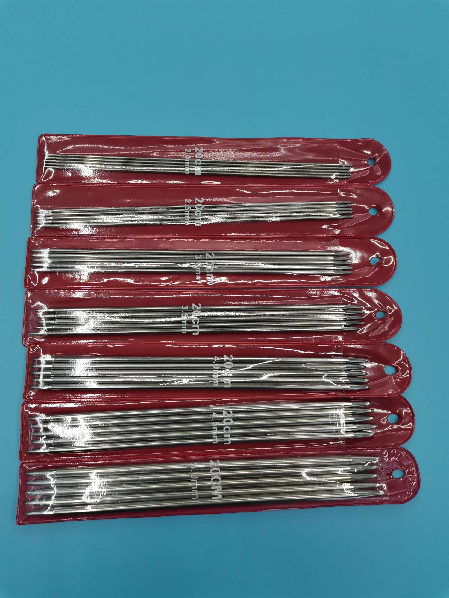 不锈钢双尖5支毛衣针，20Cm细节图