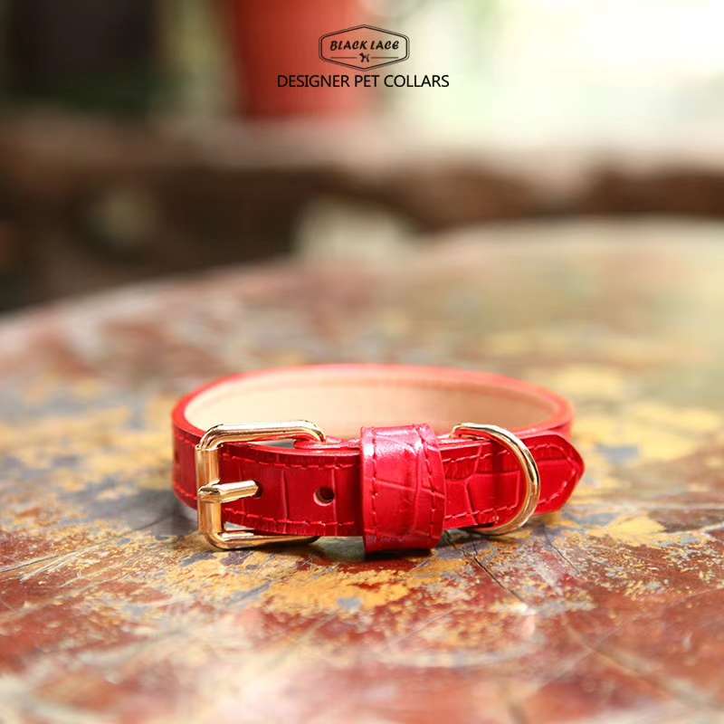 【鳄鱼纹简约款牛皮项圈】详情图2