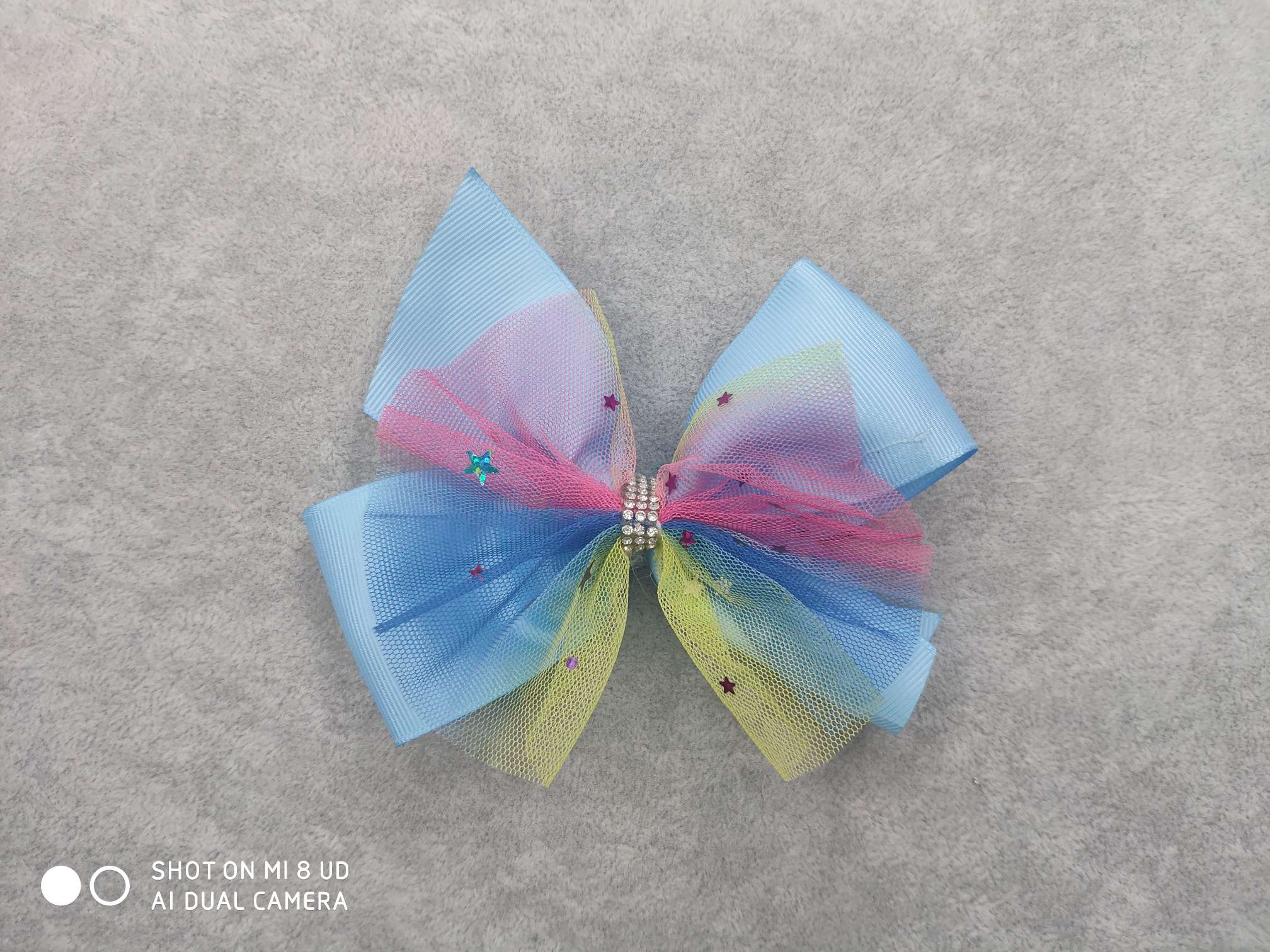 Blue pink edge hair flower children can wear cute wind Instagram blogger recommended thumbnail
