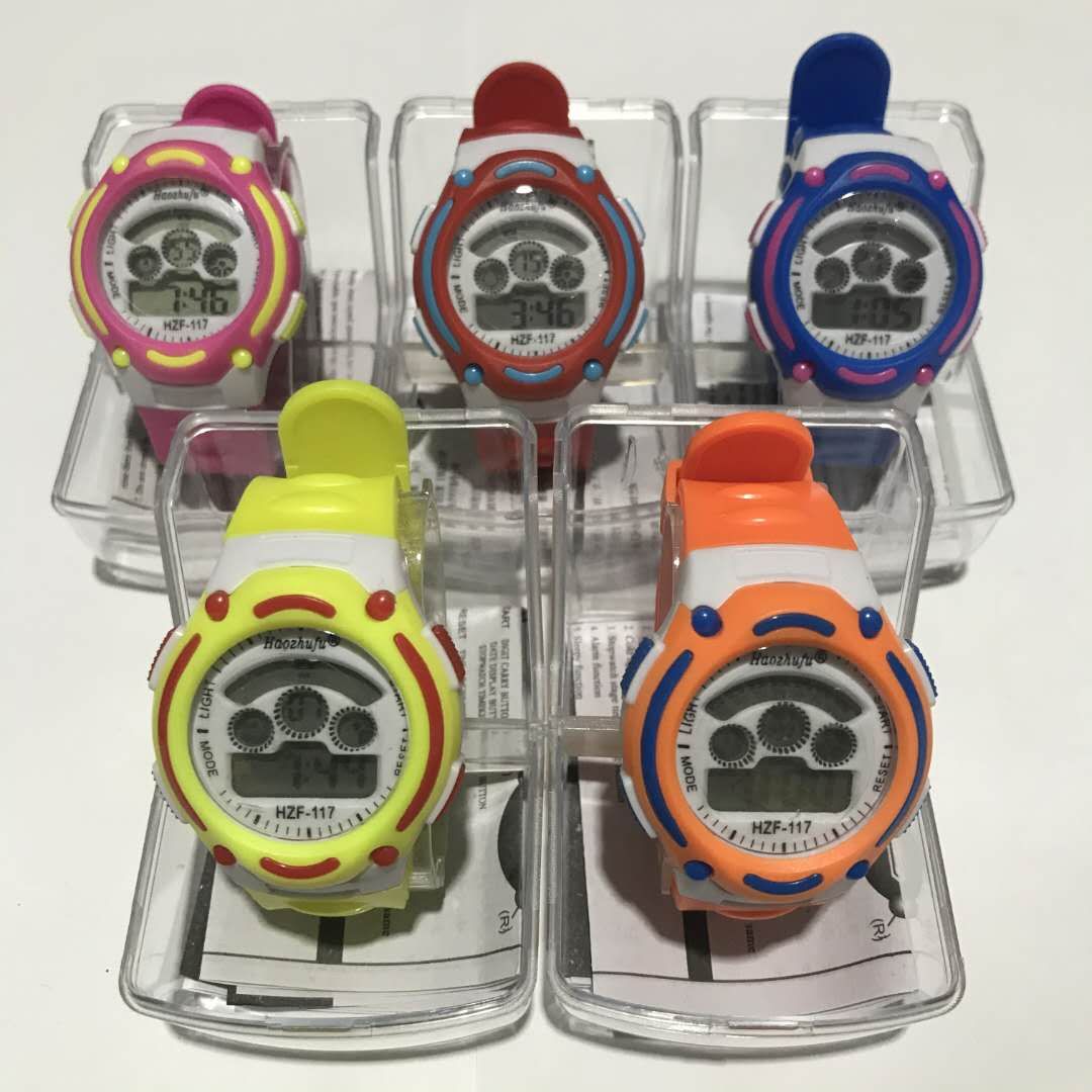 The electronic watch is colorful detail image 1